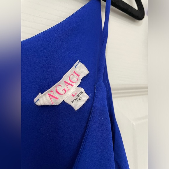 Beautiful Blue Flowy Top Size Large Spaghetti Straps Loose Fit Perfect Condition - Picture 2 of 5